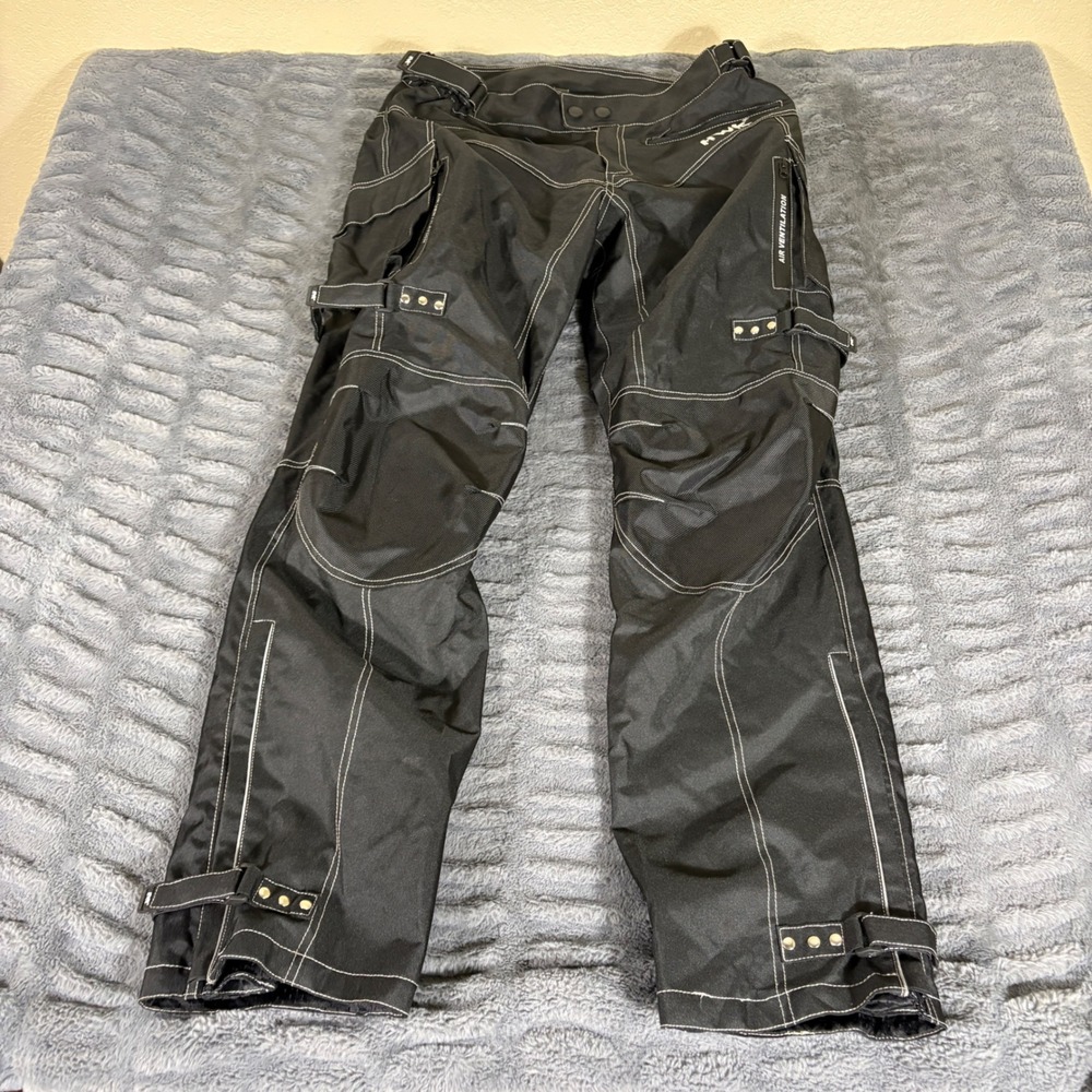 HWK Motorsports Black Motorcycle Cargo Riding Pants XL 34 Inseam Armored Padded
